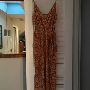 Chic Rust Floral Jumpsuit